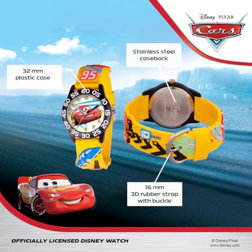 Disney Cars Kids' Plastic Time Teacher Analog Quartz 3D Strap Watch