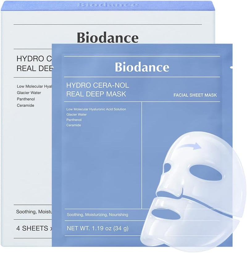 Refreshing Sea kelp Real Deep Mask, Overnight Hydrogel Mask, Calming, Oil & Sebum Control, Blemish Care, Korean Skincare 1.19oz(34g) x 4ea - Cera-nol Mask