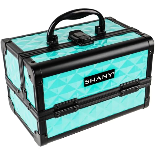 SHANY Mini Makeup Train Case With Mirror - Turquoise