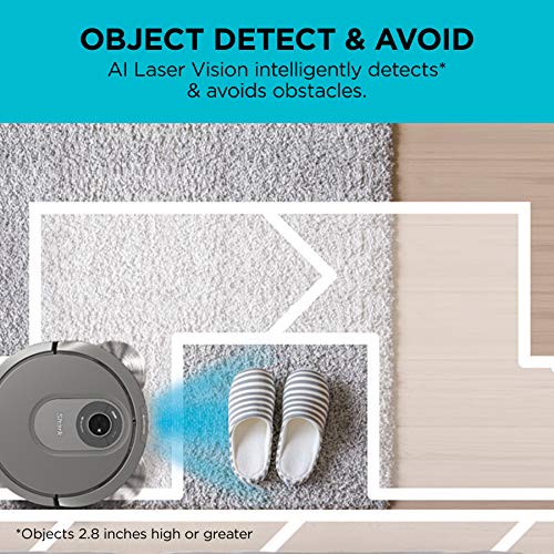 Shark AI Robot Vacuum, Smart Mapping|Scheduling|Pet Hair Pick Up|Logical Navigation, Black/Silver (RV2001), Carpet