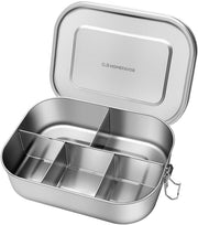 G.a HOMEFAVOR Kids Stainless Steel Lunch Box - 4-Compartment Bento Box with Locking Lid, One-Touch Latch, Leakproof Food Container for School, Travel, 800 ml, Blue - 1400ml, 5 compartiments