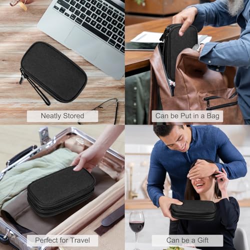 FYY Travel Cable Organizer Bag Electronic Accessories Portable Waterproof Carrying Bag Double Layers All-in-One Storage Bag for Cord, Charger, Phone and Earphone - Black