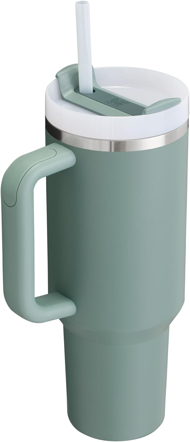 Stanley Quencher H2.0 Tumbler with Handle & Straw 40 oz | Twist On 3-Way Lid | Cupholder Compatible for Travel | Insulated Stainless Steel Cup | BPA-Free | Seafoam