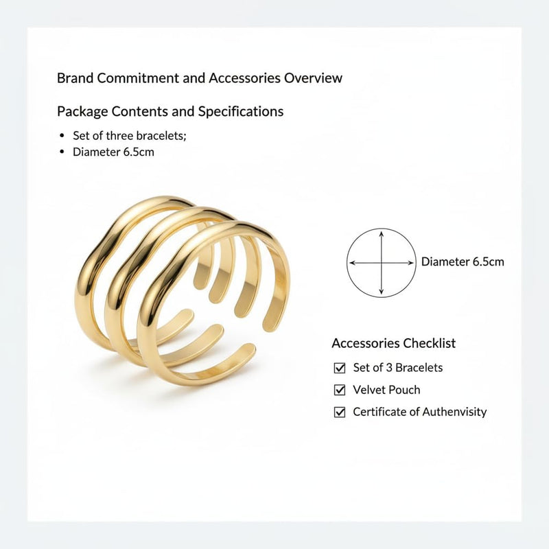 Chunky 18K Gold Plated Bracelets Set for Women High Shine Minimalist Wide Open Cuff & Trendy Stackable Gold Bangles Statement Fashion Jewelry, Layered Wrist Accessories Gift