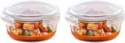 BOROSIL KLIP-N-STORE ROUND GLASS STORAGE CONTAINER WITH AIR TIGHT LID FOOD STORAGE CONTAINER MICROWAVE SAFE CONTAINER 620 ML - 620 ML (Pack of 2)
