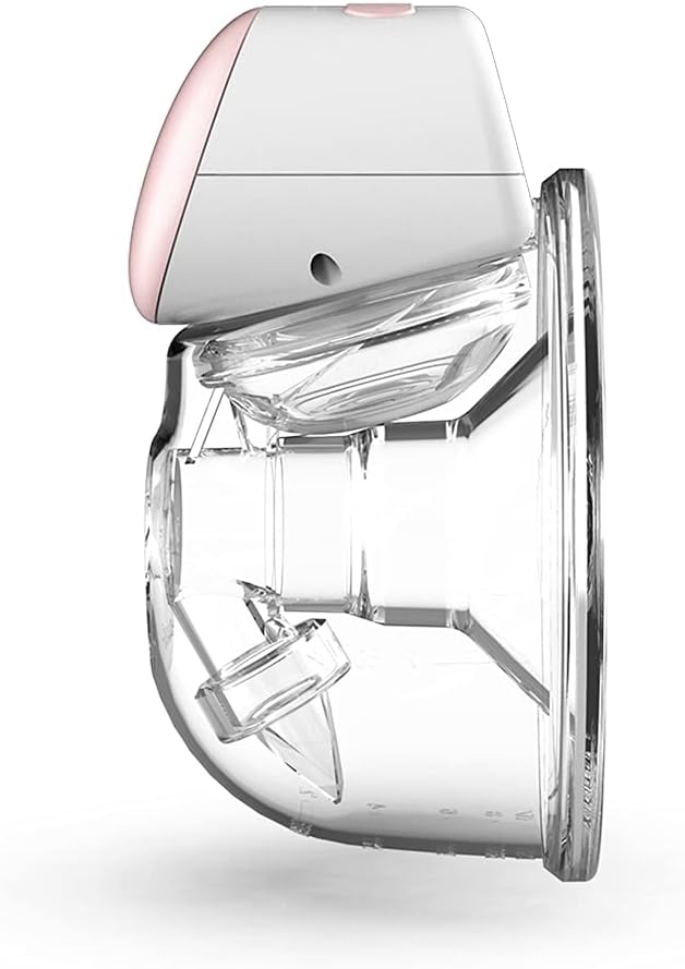Eacam BB-P1 Wearable Breast Pump Hands Free Electric Single Portable Wearable Breast Cup 8oz/ 240ml BPA-free 3 Modes 10 Suction Levels Comfort Breastfeeding Milk Collector with 24mm Flange - 2 Sets & 28mm Pink