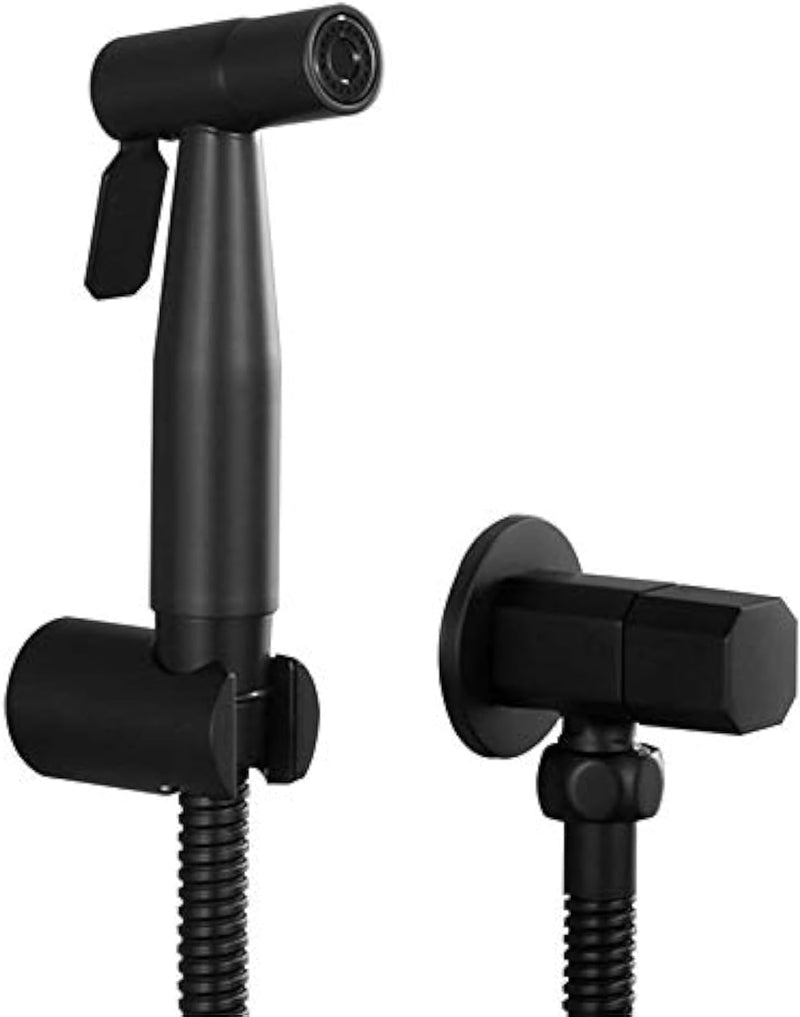 Gaosin Matte Black Handheld Bidet Sprayer Diaper Shattaf Complete Bidet Set with G1/2 Value for Toilet Bathroom