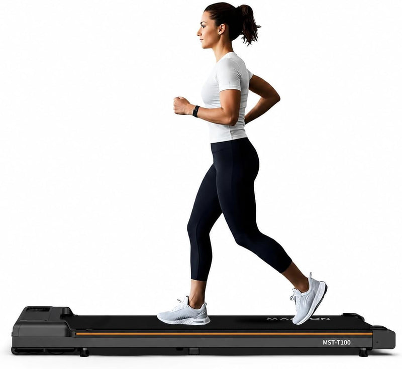 Maston Treadmills 2.5Hp Walking Pad Under Desk Treadmill With Led Display & Remote Control, Portable Treadmill Motorized Running Machine For Home Office Use, 1-6Km/H 110Kg Capacity