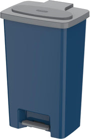 Cosmoplast 44L Step-On Waste Bin With Pedal, Pearl Silver - 44 Liters Pearl Blue