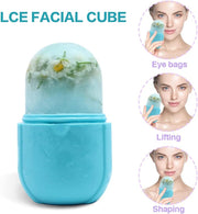 ECVV Ice Face Roller Massager for Face, Eyes and Neck, Skin Care Roller Face Massager Reduce Puffiness, Reusable Massage Silicone Ice Mold (Blue)