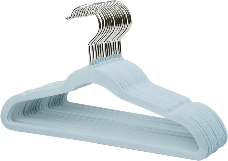 ManGotree 10 Pack 14 Inch Premium Kids Velvet Hangers for Closet, Ultra-Thin Children's Clothes Hangers with 360° Swivel Hook, Sturdy Non-Slip Felt Kids Hangers for Youth (Black)