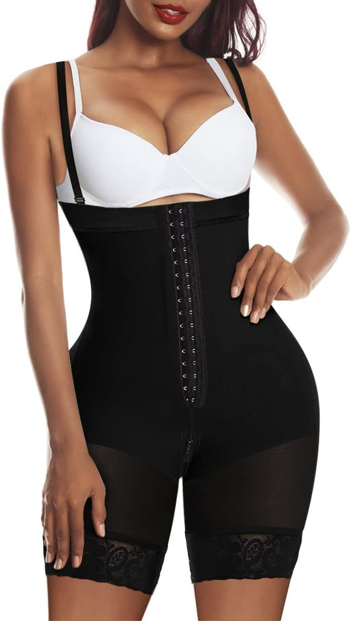 Women's Underbust Latex Sport Girdle Waist Trainer Corsets Hourglass Body Shaper - Black (hook front)
