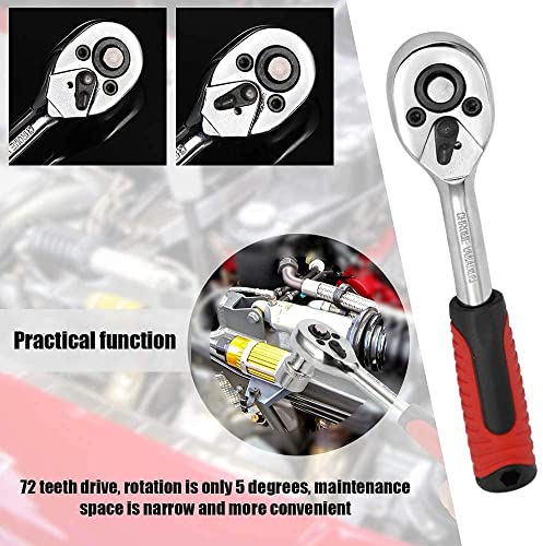 46pcs/set Socket Ratchet Torque Wrench Extension Bar Drill Bits Automobiles Repair Tools Kit Multifunction Repair Hand Tool Kit