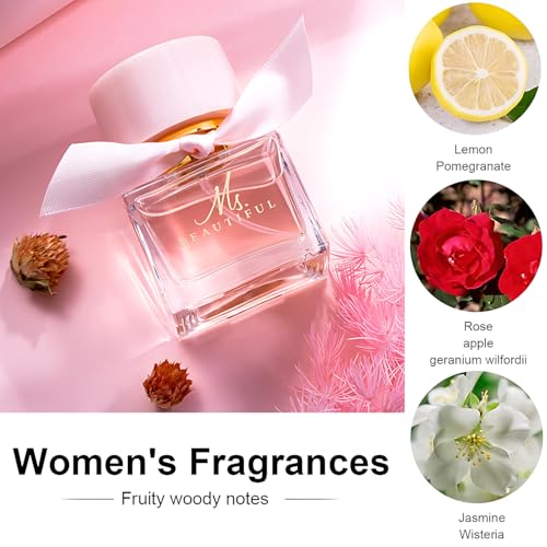 Ladies Perfume Set Eau De Parfum, Luxury Perfume Gift Set for Women, 3x30ml Long-Lasting Perfume Set for Her Birthday, Fresh Floral Fragrance Perfumes Box Gift Set for Girlfriend, Dating, Anniversary
