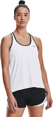 girls Knockout Tank Top Shirt - White / White / Black