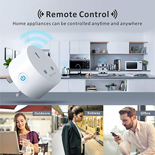 WiFi Smart Plug, Baytion 16A Energy Monitoring WLAN Smart Plug Socket Work with Alexa,Echo, Mini Smart Outlet Remote and Voice Control No Hub Required (White Package)