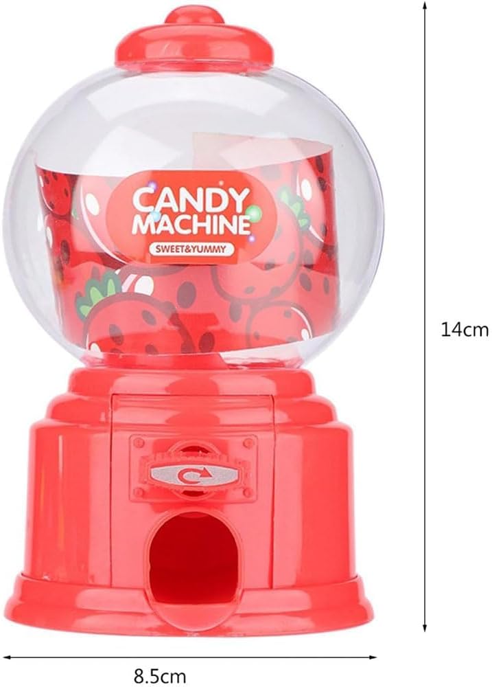 Xspring Candy Vending Machine, Gumball Machine with Easy Twist-Off Refill, Mini Candy Dispenser with Twist the Button, Vending Machine Can be Used as Filled with Candy, Piggy Bank and More