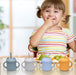 KASTWAVE Silicone Toddler Sippy Cups, Baby Training Cup 7 oz, Drinking Training Cup with Handles and Spout Lid for Baby with 2 Straws, 6 Months+ (Sky Blue)