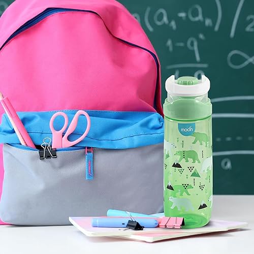 The Moon Brand Kids Water Bottle Portable 735ml for Indoor & Outdoor Activities: TravelPicnicsHikingschoolsports Spill ProofBreak ResistantBPA Free Dishwasher Safe, OdorFree ? Green