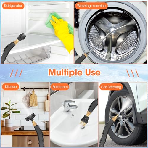 2500W Steam Cleaner - High Temperature Pressurized High Pressure Steamer for Cleaning, Portable Handheld Steam Cleaners for Home Use, Car Detailing, Upholstery, Kitchen, Bathroom, Grout and Tile