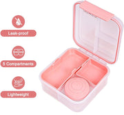 3/4/5 Compartment Convertible Bento Lunch Box with Gravy Bowl, Pink