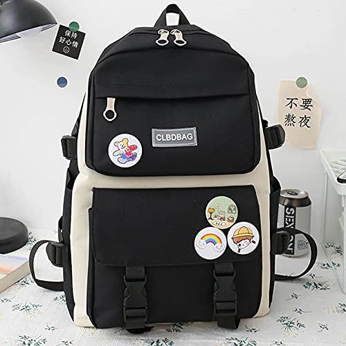 4 PCS Set Backpack With Kawaii Pin And Accessories, Cute Children's Backpacks Kawaii School Bag Handbag Tote Bag Kawaii Aesthetic Backpack