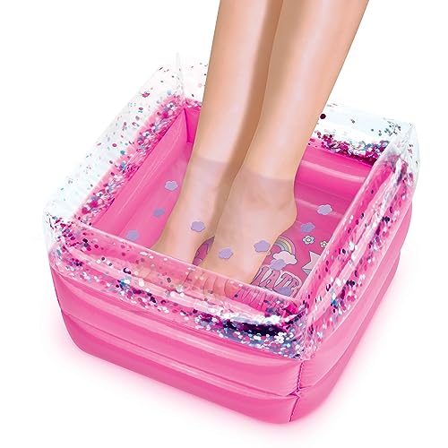 Make It Real: Pamper Yourself Spa Set - 9 pcs, Inflatable Sparkly Foot Bath & Accessories, Nail Polish & Art, Tweens, Girls & Kids Ages 8+