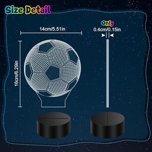 SHOPPING VIBES Your One Stop Shop 3D Illusion Night Light - Dual Designs Football & Basketball, Remote Control 16 Colors Change, Perfect Sports Fan Gift for Any Occasion (Football)