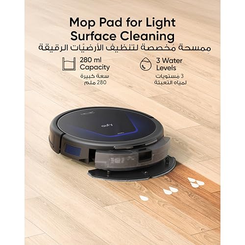 eufy G50 Hybrid Robot Vacuum with Mop, 4,000 Pa Strong Suction, Dynamic Navigation, Pro-Detangle Comb, Roller Brush, Ideal for Pet Hair, Hard Floors, Hard Floor Only