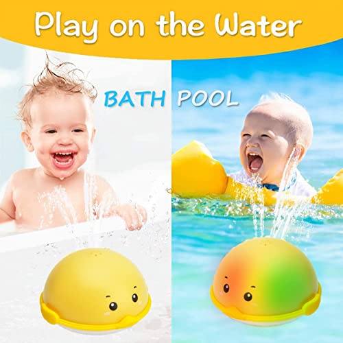 Baby Bath Toy, Pool Water Toys for Kids Duck Induction Spray Water Toy with LED Light, Spray Water Bathtub Toy, Fun Bath Time Tub Toy, Gift for Kids Colorful Lights Babies Fall in Love with Bath