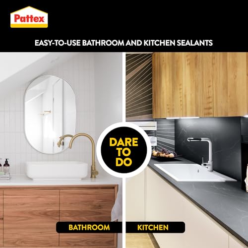 Pattex Sanitary Antimould White Pressure Pack, For Indoor Sealing, Ideal For Bathroom & Kitchen, Waterproof And Mould Resistant. Easy To Use Sealant,White, 1X200ml Pressure Pack,2751638
