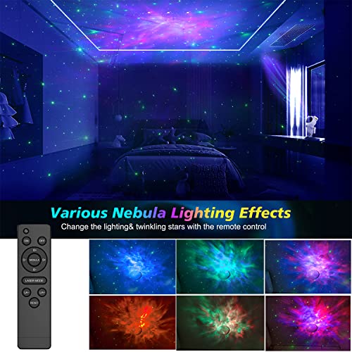 Amosse Star Projector Galaxy Night Light,Birthday Gifts Toys for 2-10 Year Old Boys Girls- Astronaut Starry Nebula Ceiling LED Lamp with Timer and Remote,Projection Lights for Bedroom Décor - White