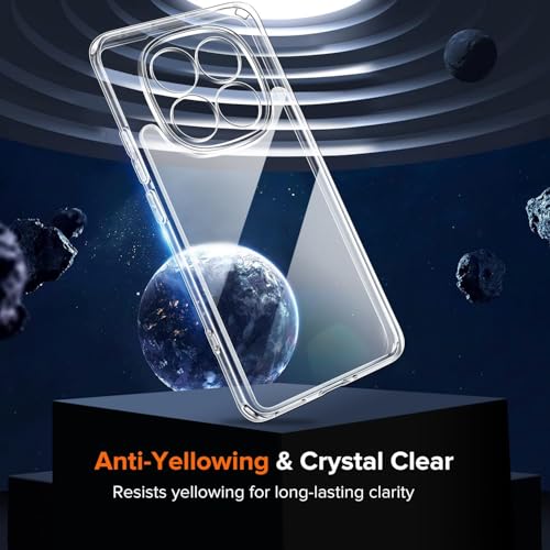 For Xiaomi Redmi Note 14 Pro 5G / Xiaomi Poco X7 Case, TPU Bumper + PC Hard Plate Clear Back Cover, Shockproof Protection Mobile Phone Case, Anti-Yellowing Slim Fit Protective Casing (Transparent)