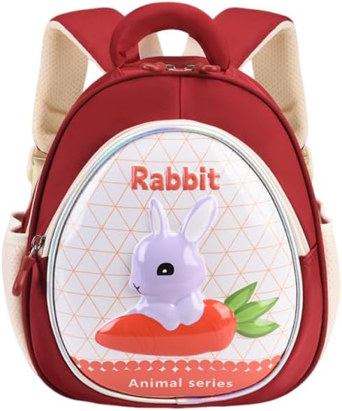 Kids Backpack,Cute 3D Hard Shell Kids Backpack Lightweight Water Resistant Preschool Fashion Kindergarten LABUBU Backpack Small Children School Bag with Adjustable Shoulder Straps - Rabbit