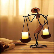 Cicodona Black Metal Candles Holder-Pillar Candlestick Decorative Table Candle Stand for Indoor Outdoor, Events, Parties, Christmas Day Gift, Wedding Decorations