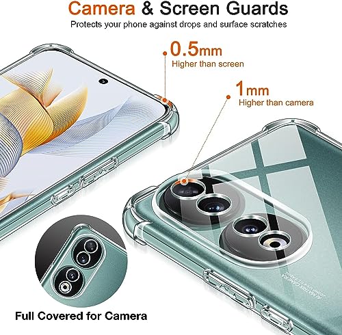 Clear Silicone Case for Honor 90 with Shockproof Protective Corners, Thin, Soft, Transparent Protective Case, Flexible TPU Transparent Mobile Phone Case, Scratch-Resistant Case Cover (Clear)