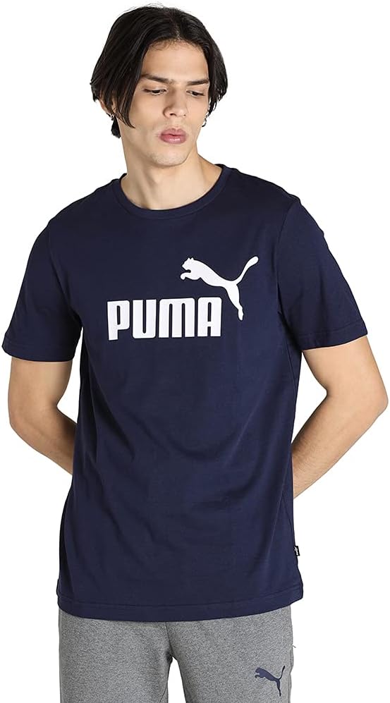 PUMA mens ESS Logo Tee T-Shirt (pack of 1) - BLUE