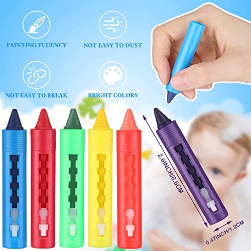 MAKINGTEC Crayons, Bath Washable Crayons Easy Clean Bathtime Crayons Colorful Bathtub Markers Toys Shower Crayons Bath Paint for Kids(24 Pieces )