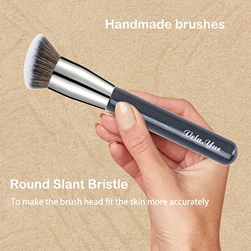 Vela.Yue Foundation Concealer Brush 2pcs Makeup Brushes Set for Contouring Blending Buffing Liquid Cream Mineral Makeup