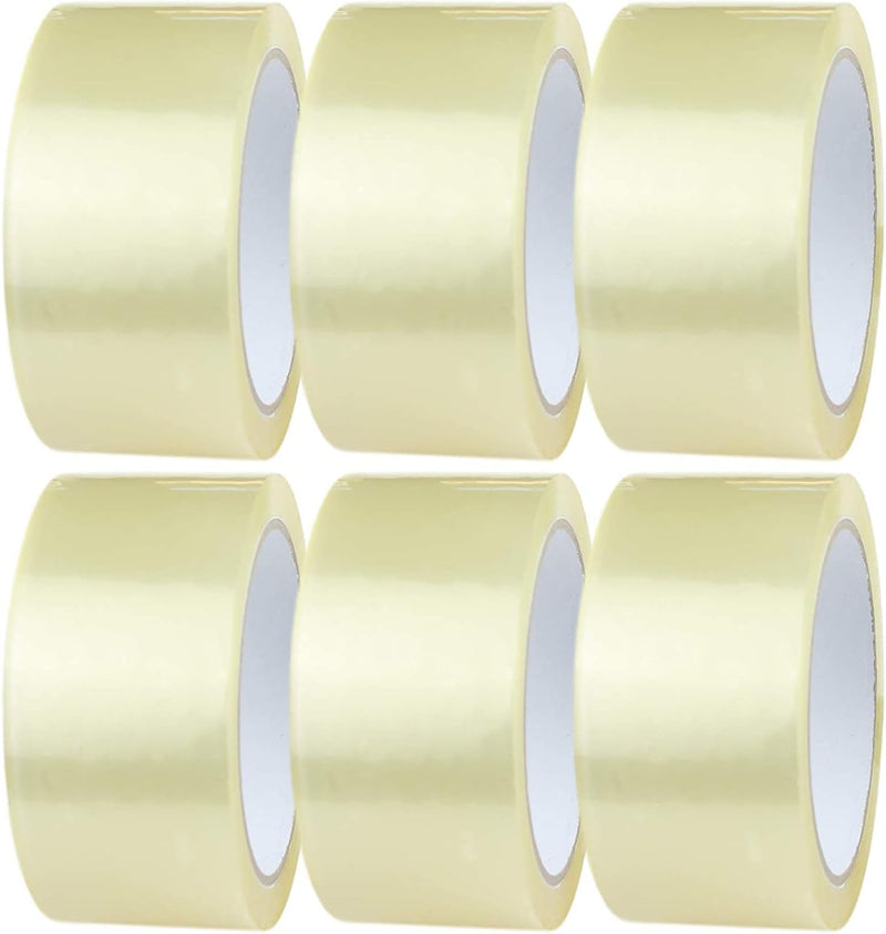 MARKQ Clear Packing Tape 2 inches x 50 yards Strong Heavy Duty Packaging Tape for Sealing Parcel Boxes, Moving Boxes Houses, Large Postal Bags, Office Supplies 6 Rolls - 6 Rolls 2 inches x 50 yards