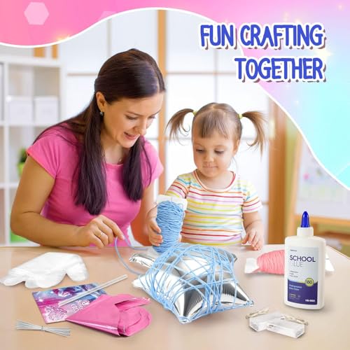 AMERTEER 3D String Art Kit for Kids | DIY Lantern Craft Kit with LED Lights & Tassels | Arts & Crafts Gift for Girls & Boys Ages 7-12 | Creative Toy for Home Decor & Festive Decoration Fun