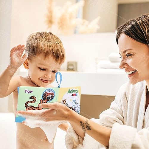 Baby Bath Books, Fabric Soft Baby Waterproof Cloth Books, Toddler Early Education for Tool, Infants Perfect Shower, Kids Bath Toys Birthday Gift