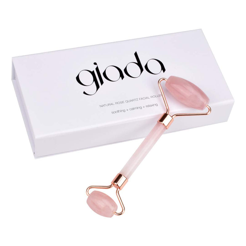 Giada Rose Quartz Roller for Face | Genuine Gemstone Face Roller for Eyes, Neck and Body | Rose Quartz Facial Massager (Rose Quartz)