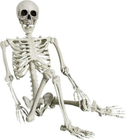 GGEROU Posable Full Body Halloween Skeleton with Movable Joint,Halloween Life Size Skeleton Weatherproof Human Bones Body Prop for Graveyard Decor,House Haunted (Hight5.4ft /165cm) - 185cm
