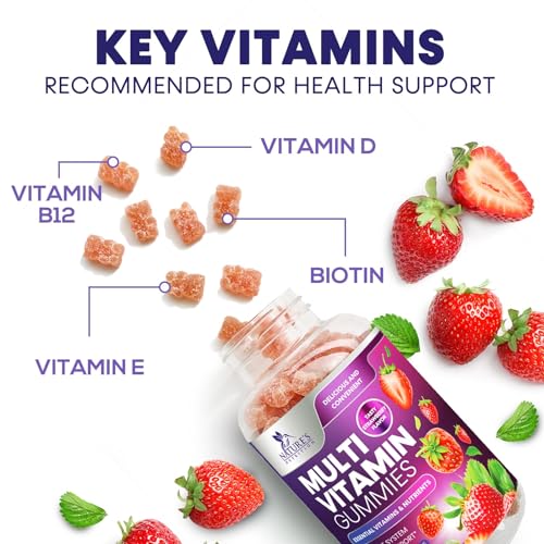 Multivitamin Gummies for Adults, Daily Gummy Vitamin for Women & Men, Immune Support Gummy Multivitamins Supplement, Adult Multi Vit Vitamin with Vitamins A, C, D, E, B-6, B-12, Zinc - 90 Gummies