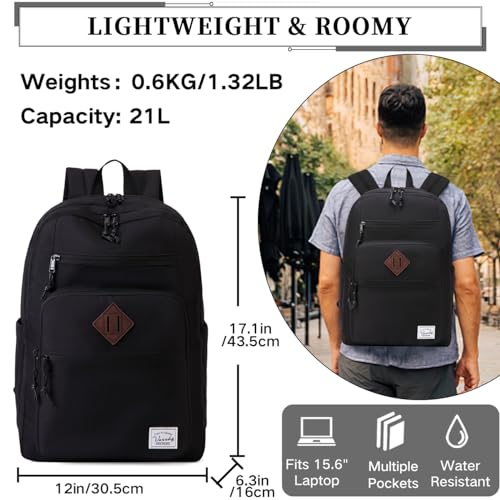 VASCHY School Backpack for Women, Unisex Large Bookbag Schoolbag Casual Daypack for High School/College/Teens/Travel/Work