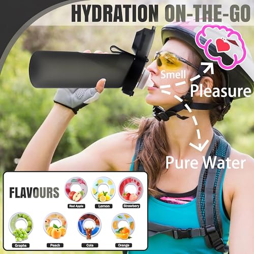 ArcShine® Air Up Water Bottle – Air Up Bottle with 7 Flavored Pods Multi Colors, Fruit Scented Flavored Water Bottle for Kids, Sports and Travel 650 ml, Leak Proof