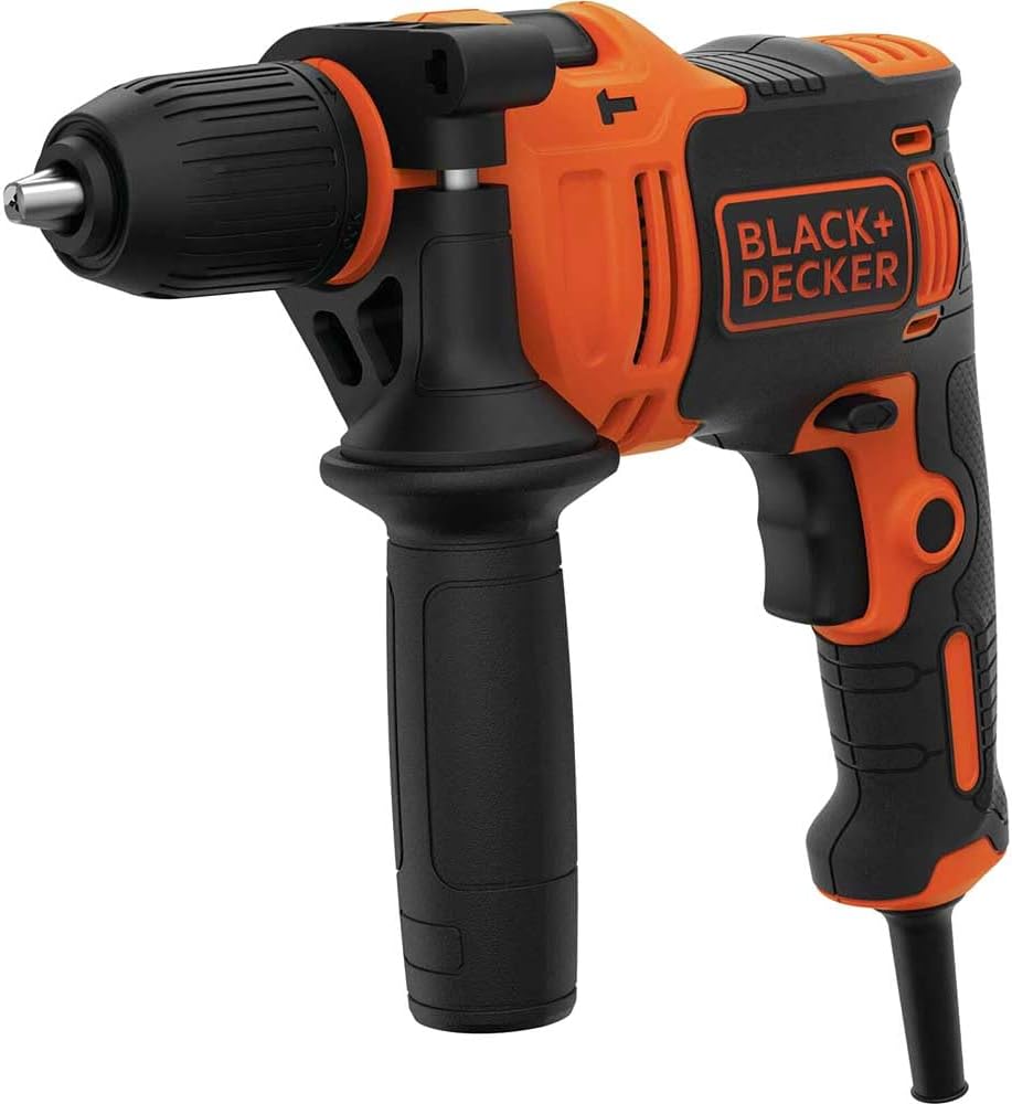 Corded Electric Hammer Percussion Drill, 650W, 13mm, Includes 50-Piece Accessory Bit Set, Kitbox, for Metal, Concrete & Wood Drilling, Easy Storage, Orange/Black - HD650KIT-B5