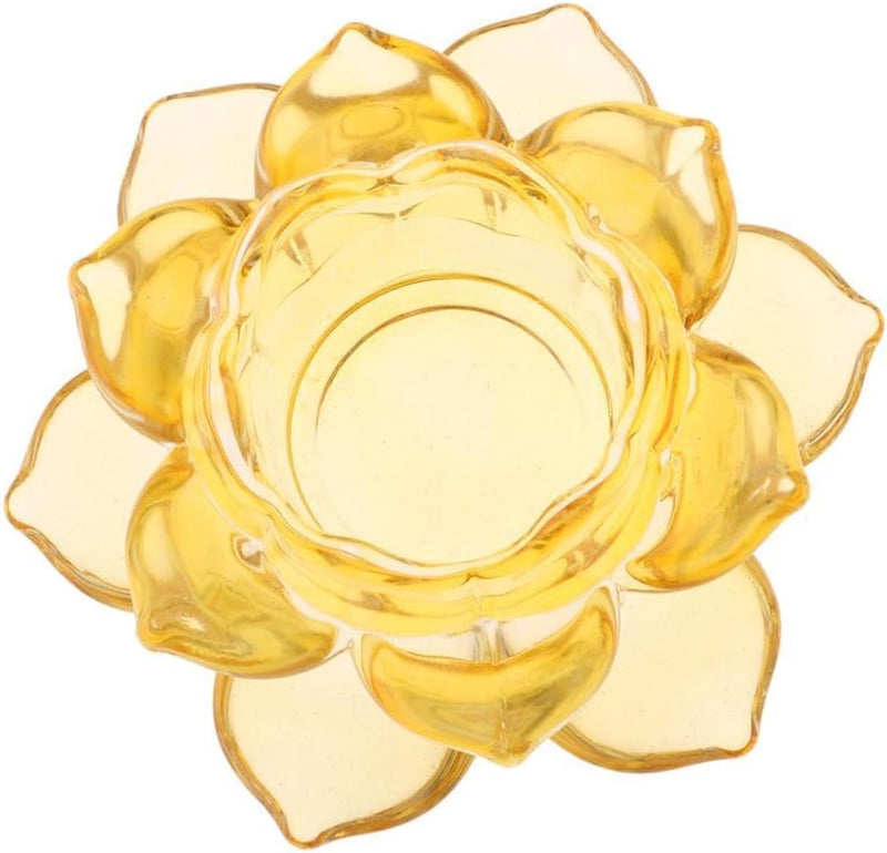 BUY4LESS - Glass Tea Light Candle Holder Lotus Flower pack of 1 (Red)