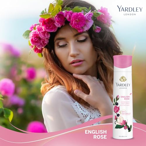Yardley London English Rose Perfumed Gift Set - Eau De Toilette 125ml + Body Spray 150ml Enchanting Floral Fragrance With Rose, Tea Accord & Bergamot For Women